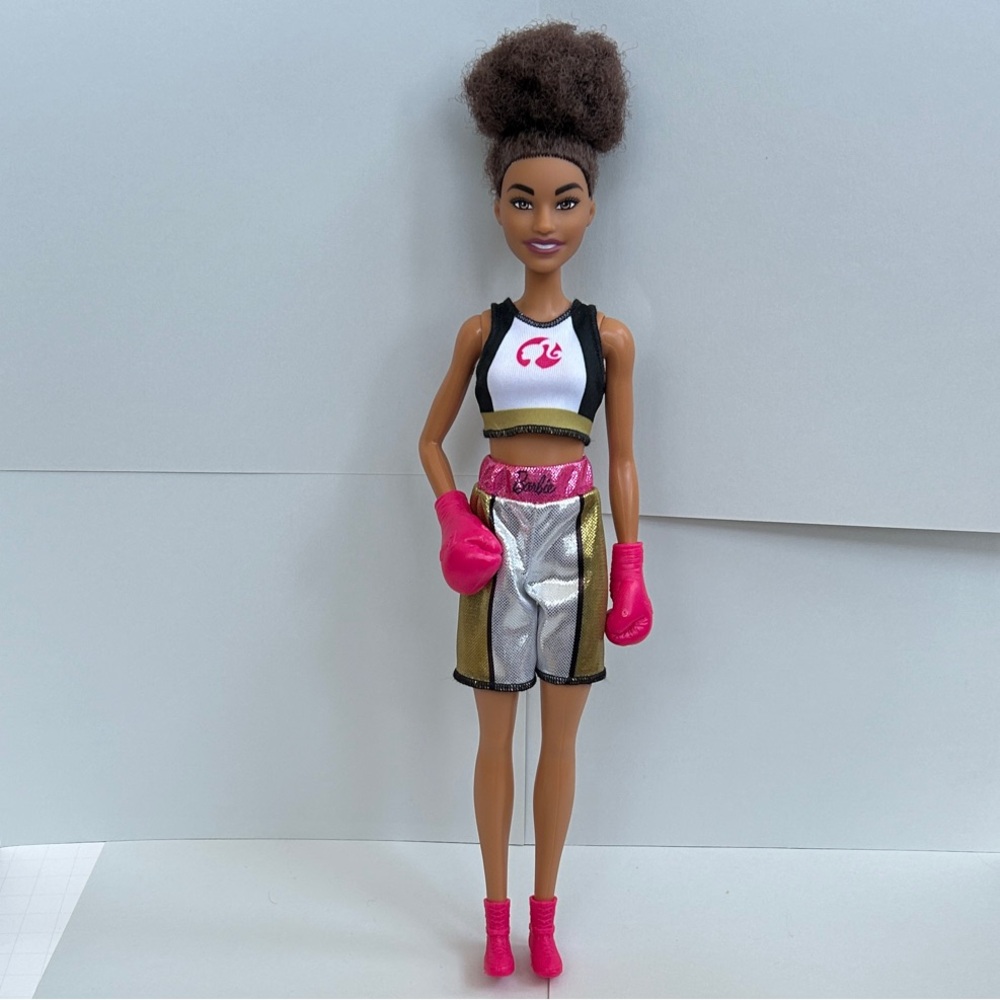 Mattel Career Black/African-American Boxing Doll with Boxing Gloves & Curly Hair